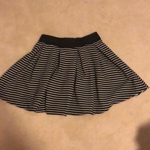 Black and white striped skirt